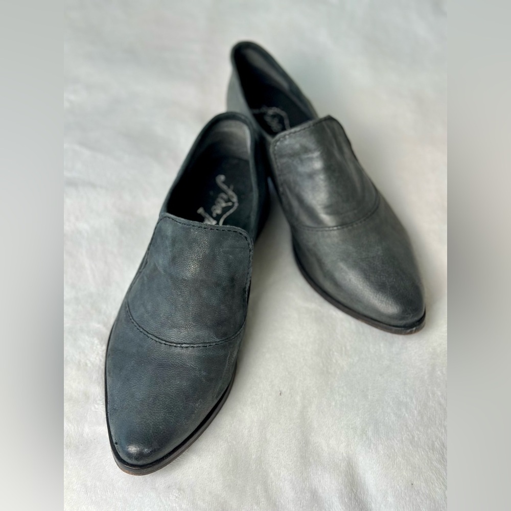 Free People Black Leather Loafers